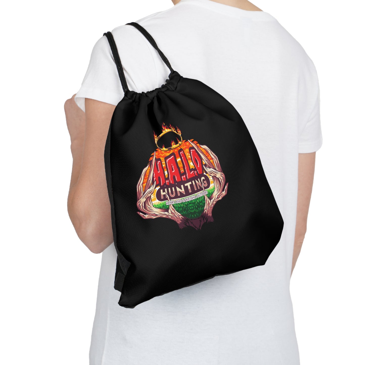 HALO Hunting Logo Outdoor Drawstring Bag